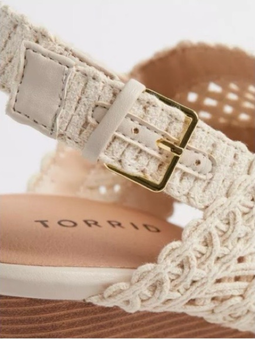 Torrid Cream Crochet Wedge Platform Sandals - Size 10WW - Worn Once! - Picture 9 of 12